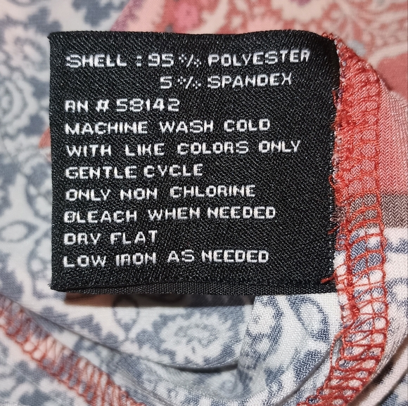 Suite 7 Orange Paisley Long Sleeve Dress Size 8 - Picture 3 of 4